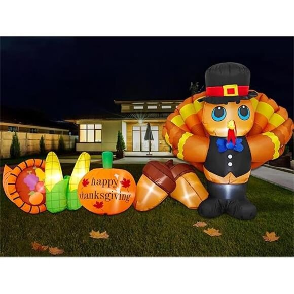 9FT Long Thanksgiving Inflatables Turkey Outdoor...
